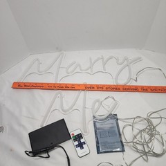 “Marry Me” LED Neon Sign Wedding Proposal 2-Piece Set w/ Remote Warm White