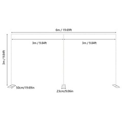 3x6m Wedding Decoration Stand 20mm Square Tube Backdrop Frame With 1m Sections