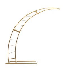 6.5ft Gold Metal Crescent Moon Wedding Arch Stand, Curved Flower Balloon Frame