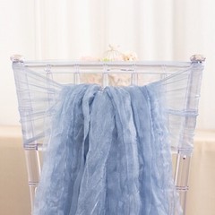 5 Crinkled Sheer Organza CHAIR SASHES Wedding Party Events Decorations Supplies