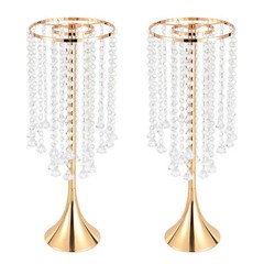 2Pcs 21.9 in Crystal Flower Vases Wedding Centerpieces Table Flower Vases SALE