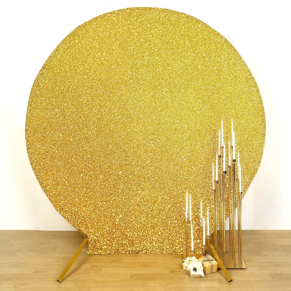 GOLD 7.5 ft Metallic Spandex STAND COVER Wedding Decorations Party Events