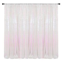 Iridescent White Sequin Backdrop Curtain 10FTx10FT Glitter Sequence Drapes fo…