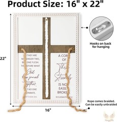 A Cord of Three Strands Wedding Ceremony Sign 16×22 in – Unity Rope Cross Bra…