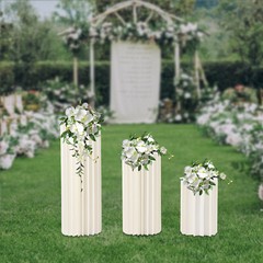 Set of 3 Elegant Bulk Weddings Decoration Table Cylinder Centerpiece Cake Stand