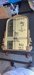 Gold Framed Wedding Bar Menu Mirror with wood easel