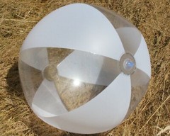 30″ Frost White & Crystal Clear Beach Ball WEDDING DISPLAY Pool Party Beachball