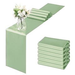 6 Pack Satin Runners 12 x 108 Inch Bright Silky Smooth 12″ x 108″ Sage Green