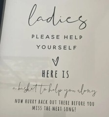 10×12 Wedding Ladies Bathroom Sign