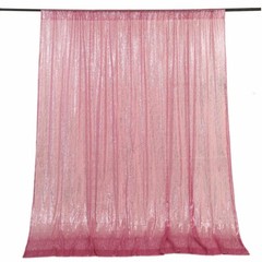 PINK 8 ft x 8 ft Sequined Backdrop Curtain Wedding Party PhotoBooth Decorations