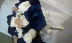 7PC wedding Package Navy Ivory Burlap RUSH AVAILABLE ANY COLOR
