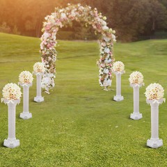 2 Pcs White Roman Pillar Wedding Roman Column Decorative Flowerpot Holder Column