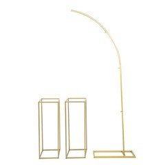 Ballon Arch Stand And 2 Wedding Flower Stands, Arch Backdrop Stand For Parties