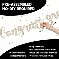 Graduation Banner – 9 ft Pre-Strung Congrats Grad Banner, Graduation Party De…