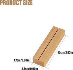6 Pcs Wood Place Card Holders, Wooden Table Number Stands, Log color