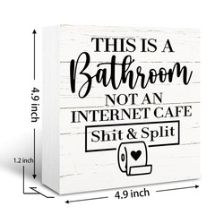 Funny Restroom Signs Plaque, Toilet Decoration for Home Office, Guest Bathroo…