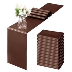 Pack Satin Table Runner x 108 Inch, Smooth Table Runners for Wedding 12 Brown