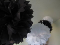 36x black white paper pom poms birthday wedding party 30 anniversary decoration