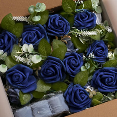 Elegant Blue Pew Flowers Set for Wedding Aisle Decorations – 10 Pack
