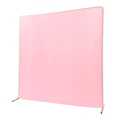 Metal Square Backdrop Stand 2 × 0.5 × 2 m Gold Frame With Pink Cover For Wedding