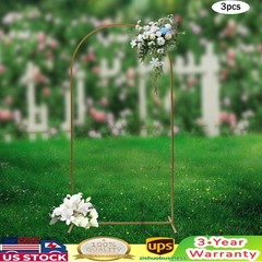 3 Pcs Arch Backdrop Stand Wedding Gold Backdrop Stand For Ceremony Metal Decor
