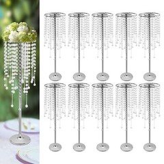 10pc Crystal Silver Flower Stand 75cm Large Flower Stand Wedding Decor