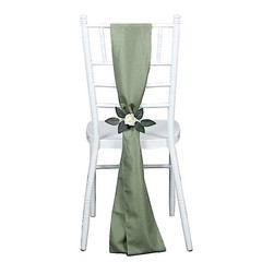 10 Eucalyptus Green Polyester CHAIR SASHES Ties Bows Wedding Party Ceremony