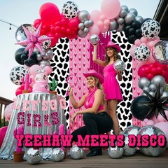 Cowgirl Hot Pink party decoration with Silver Disco Star Foil balloons lets g…