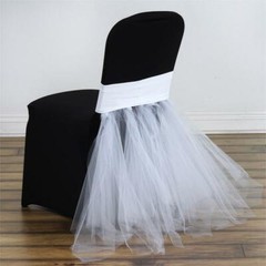 CHAIR SASHES Tulle Tutu Spandex Wedding Slipcover Party Decorations Event