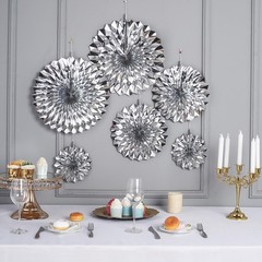 12 pcs Metallic Paper Fans Wall Backdrop Wedding Decorations Event Supplies