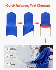 VEVOR 50PCS Royal Blue Stretch Spandex Folding Chair Covers for Wedding Party