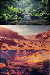 3 Pack Terrarium Background, 48X24 Inches Polyester Reptile Backgrounds, Cloth T
