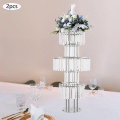5 Tier Flower Stands, 2PCS Flower Stands, Crystal Flower Stands Round Modern