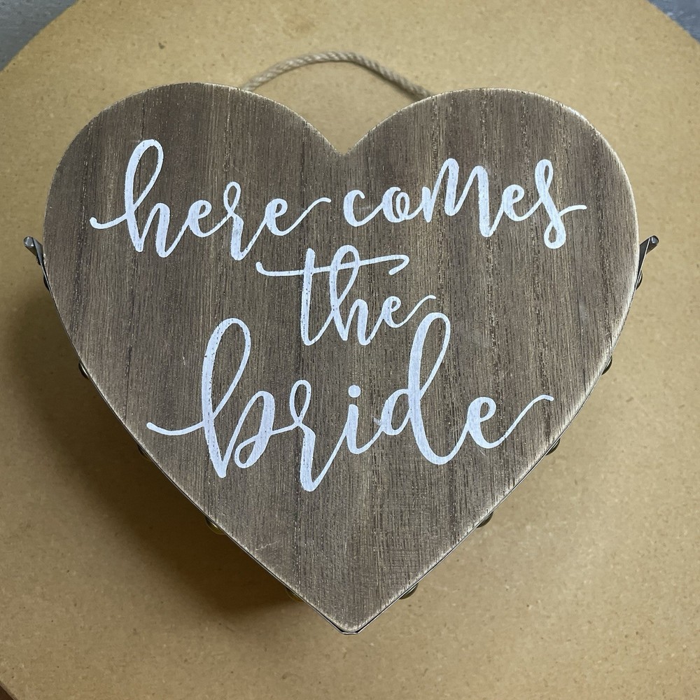 Used Rustic Farm Style “Here Comes The Bride” Flower Girl Bucket For Wedding