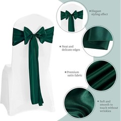 Chair Sash 30 FOREST GREEN Washable Wedding Party Banquet Decor (NEW)