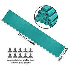 10 Pack Satin Table Runners – 12×108 Inch, Wedding & Party Decor,Bright & Aqua