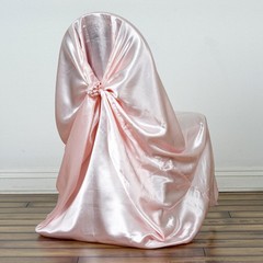 6 Blush SATIN UNIVERSAL CHAIR COVER for Wedding Banquet Reception Decorations