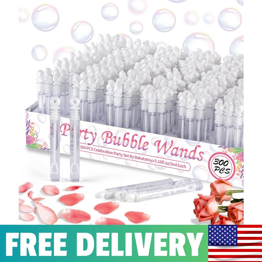 300 Pack Wedding Bubbles Bulk, Mini Party Bubble Wand For Wedding Send Off |