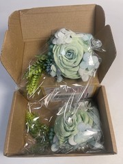 2Pcs Aqua Teal Rose Wrist Corsage & Boutonniere Set Wedding Prom Party