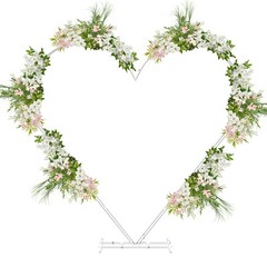 Heart Shape Wedding Arch Metal Pergola Arbor Stable Base Garden Party Decoration