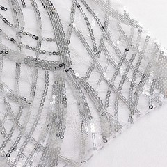 5 SILVER Mesh Embroidered Sequins CHAIR SASHES Party Events Decorations Supplies