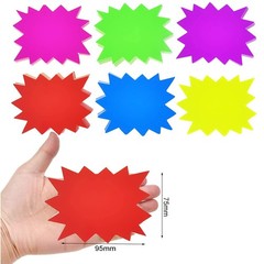2.8×3.5Inch Neon Signs – 300 pcs 6 Assorted Bright Color, Burst Star Cutouts …