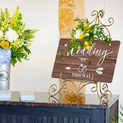 3Pcs Double Sided Wedding This Way Sign Corrugated Plastic Direction Arrow Marks