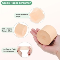 6-Rolls 492ft Crepe Paper Streamer for DIY [Peach Pink-1.8 Inch x 82 Ft/Roll]