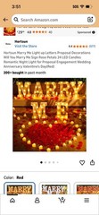 Hortsun LED Letters Sign Wedding Proposal Set Rose Petals Candles Red White