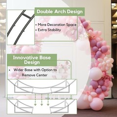 4.6 Ft Round Metal Arch Arbor Indoor Outdoor Event Party Decorations Wedding