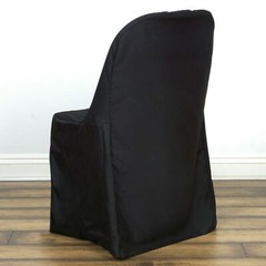Polyester Folding Wedding Chair Covers 25 50 75 100 Bulk Black White Ivory