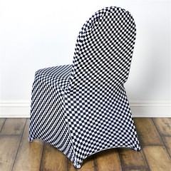 Black and White Checkered Spandex Stretchable CHAIR COVERS Wedding Supplies