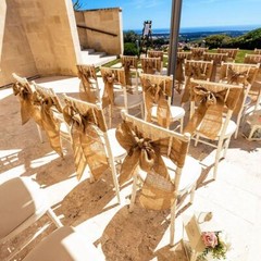 CHAIR COVER BOW SASHES TABLE RUNNERS WEDDING EVENT DÉCOR LINEN BURLAP FABRIC