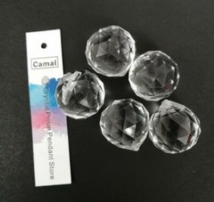 5pcs 20mm Glass K9 Faceted Crystal Ball Pendant Prism Lamp Lighting Part Hanging